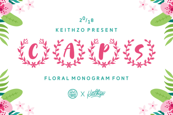 Caps: A Floral Monogram Font for Playful Branding